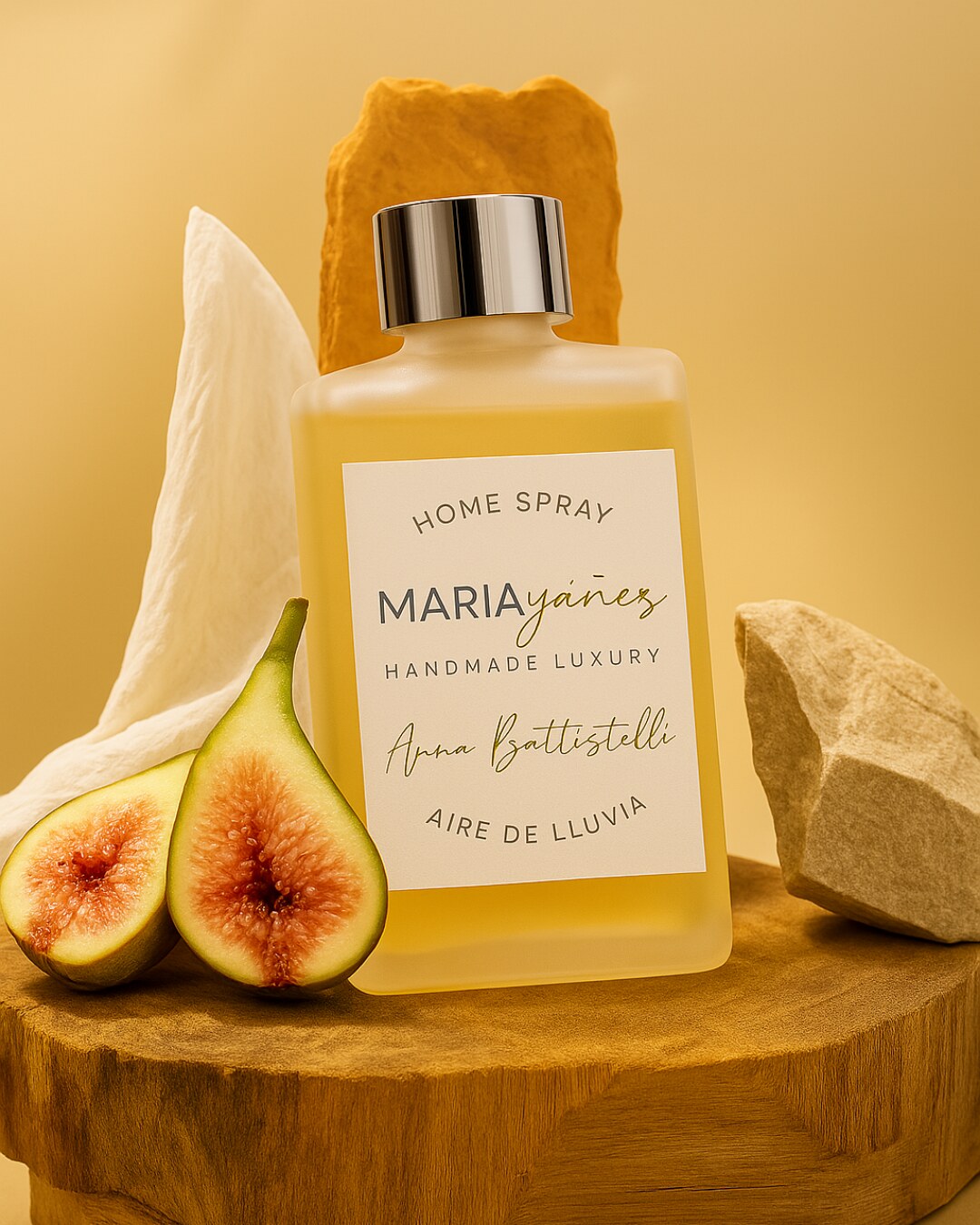 Home spray Aire de Lluvia com figos e pedras em tons quentes
